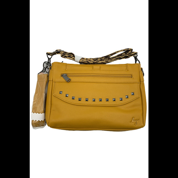 Lug Vegan Faux Leather Crossbody Pacer VL Amber Yellow/Leopard Brown - Picture 1 of 3